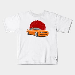 Orange Nissan Silvia S14 Kouki Kids T-Shirt